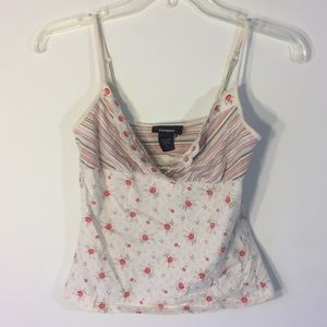 Express Red Flowers Halter Top Small